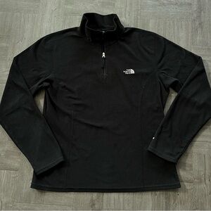 The North Face Pullover Women’s Large Black TKA 100 Fleece Jacket 1/4 Zip Up L